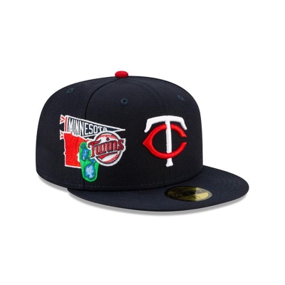 Minnesota Twins Gorra | New Era MLB City Patch 59fifty Fitted Cap Mexico - Azules